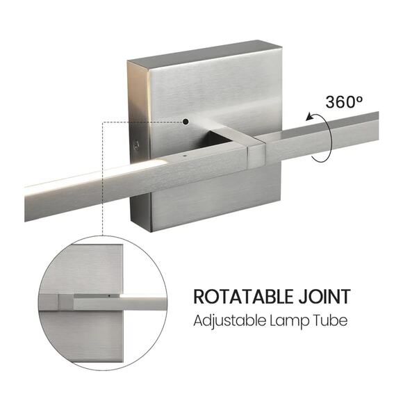 30" Brushed Nickel LED Bathroom Vanity Light Fixture Horizontal or Vertical - Picture 10 of 10